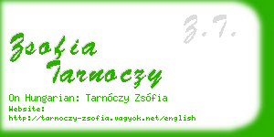 zsofia tarnoczy business card